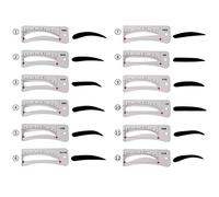 Yinhing Kit de Plantillas para Cejas, 12 Uds., Juego de Herramientas para Dar Forma a las Cejas, Kit de Plantillas para con Correa de Fijación Elástica para (Como se muestra)