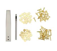 Yinhing Kit de Rebabas de Remaches de Cobre para Bricolaje, Juego a Prueba de Artesanía en Cuero con Herramientas para Bolsos y Cinturones de Ropa, Remaches de Cobre con Fijadores para una Fácil