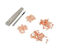 Yinhing Kit de Rebabas de Remaches de Cobre para Bricolaje, Juego a Prueba de Artesanía en Cuero con Herramientas para Bolsos y Cinturones de Ropa, Remaches de Cobre con Fijadores para una Fácil