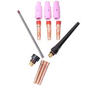 Yinhing Kit de Soldadura TIG de 14 Piezas AK2 Collet Cup Tungsteno de 0,040 Pulgadas a 3/32 Pulgadas para Accesorios 17/18/26 que Incluyen Boquillas, Soportes para Electrodos y Más Componentes para