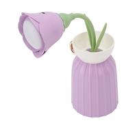 Yinhing Lámpara de Mesa de Flores con Función de Cuidado de los Ojos Regulable Temperatura de 3 Colores Diseño de Cuello de Cisne Flexible Luz Nocturna LED para Dormitorio y Uso de Lectura