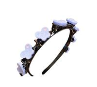Yinhing Lindo Aro para el Cabello, Diadema con Patrón único con 8 Clips Pequeños para Niñas, Diseño de Dientes Antideslizante, Color Brillante, Liviano para Viajes Escolares Al Aire (7# mariposa
