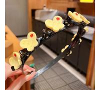 Yinhing Lindo Aro para el Cabello, Diadema con Patrón único con 8 Clips Pequeños para Niñas, Diseño de Dientes Antideslizante, Color Brillante, Liviano para Viajes Escolares Al Aire (6# mariposa