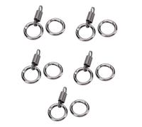 Yinhing Llavero de Doble Anillo con Resorte, Llavero Desmontable Retro Vintage Resistente para Bolsa con Trabilla para Cinturón, Gancho para de Aleación de Zinc, Juego de 5 uds.