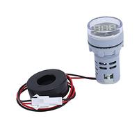 Yinhing Medidor de Corriente Digital AD16 22DSA, Lámpara Indicadora de Amperímetro de CA, Pantalla Legible Brillante, Diseño Retardante de Llama (WHITE)