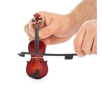 Yinhing Modelo de Violín a Escala 1/6, Accesorio de Casa de Muñecas en Miniatura, Adorno Decorativo, Instrumento Musical de Juguete para Exhibir Coleccionables o Tamaño de 10cm (10 cm [viene con