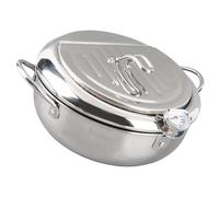 Yinhing Olla de Cocina China Freidora Profunda Fryi Olla para Freír Japonesa de Acero Inoxidable de 24 Cm con Cocina de Inducción Compatible con Tempura y Freír en Casa (Tamaño L 24 cm/9,4 pulgadas)