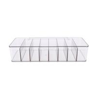Yinhing Organizador de Lentes de de Gran Capacidad con 8 Compartimentos y Tapa abatible, Estuche translúcido para Almacenamiento Diario, Compatible con Todas Las Marcas de Lentes (Gris Transparente)
