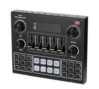 Yinhing Paquete de Equipos de Podcast, Tarjeta Sonido en Vivo Tarjeta Sonido en Vivo Multifuncional Live Sound Board Computers MobilePhone (Silver)