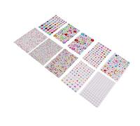 Yinhing Pegatinas Acrílicas de Diamantes de Imitación, 10 Hojas de Pegatinas de Joyas Brillantes 3D para Manualidades, con Hojas de Perlas y Formas Variadas como Corazones, Estrellas,