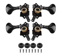 Yinhing Peguas de Sintonización de Ukelele, Clavijas de Ajuste de Guitarra Acústica Cabezales de Máquina Partes de Instrumentos Musicales Sintonizadores de Bloqueo para 4 Cuerdas Guitarra (BLACK)
