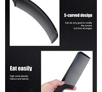 Yinhing Peine de Corte de Pelo Curvo de Salón Profesional, Peine de Corte de Pelo con Parte Superior Plana, Diseño Ergonómico para Hombres, Corte de Pelo, Negro, Blanco, 8,86 Pulgadas (BLACK)