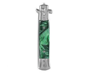Yinhing Peine de Resorte, Cepillo de Pelo de Bolsillo Plegable con de Resina con Botón de Interruptor para Peinado de Cabello Humano y de Mascotas (GREEN)