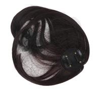 Yinhing Peluca Ligera con Flequillo Francés 3D, Pelo Sintético Marrón Oscuro con Clamp/Holder para Formas de Rostro, Postizo Transpirable a la Moda y Fácil de Usar