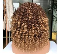 Yinhing Peluca Rizada, Suave, Cómoda, sin Desprendimiento, sin Color, Cabello Rizado para Mujeres Negras con Red Rosa, para Fiesta de Cosplay (4)