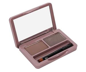 Yinhing Polvo para Cejas, Maquillaje de Larga Duración Resistente Al Sudor con Brocha de Doble Cabeza, para una Fácil Aplicación del Color y Uso Durante Todo el Día 02 Gris Marrón 2,5 G