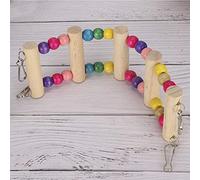 Yinhing Puente Colgante de Madera para Mascotas Juguete de Escalada Diseño de Flexión Flexible para Juego Interactivo 6X48 Cm Actividad Divertida para Pájaros Mejora el Ejercicio Estimulación Mental