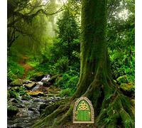 Yinhing Puerta de Hadas para árboles, Decoración Exterior en Miniatura para Niños, Accesorio Mágico de Madera para Jardín, Decoración del Hogar (#7)