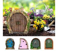 Yinhing Puerta de Hadas para árboles, Decoración Exterior en Miniatura para Niños, Accesorio Mágico de Madera para Jardín, Decoración del Hogar (#12)
