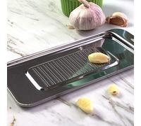 Yinhing Rallador de Jengibre de Acero Inoxidable Grueso, Herramienta para Moler Ajo con Ergonómico, Rallador Fino para Jengibre, Ajo, Queso, Diseño que Ahorra Espacio (Plata_2)