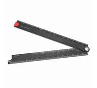 Yinhing Regla de Aleación de Aluminio Plegable, Herramienta de Medición de 0 300 Mm con Diseño de ángulo Recto Tipo L, Regla de Metal Portátil para Papelería y Manualidades