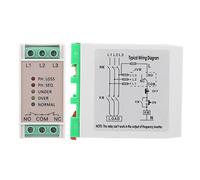 Yinhing Relé Protector de Fase de Sobretensión de 220 VCA Dispositivo de Control de Voltaje de Fuente de Alimentación Trifásica para Sistemas Eléctricos con Indicadores LED y Rendimiento