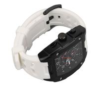 Yinhing Reloj de Cuarzo para Hombre con 6 Manecillas, Calendario Automático, Cronógrafo Analógico, Correa de Silicona Luminosa, Elegante Reloj Azul para Actividad y Uso (White)