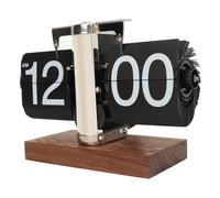 Yinhing Reloj de Flip Digital Retro, Reloj Digital hacia Abajo, Reloj Mecánico de Batería Automática de Automático, para Decoración de la Oficina en Casa (Negro de Acero Inoxidable)