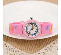 Yinhing Reloj Infantil Rosa y Rojo con diseño de Coche Animado, Pulsera Ajustable para niñas, Herramienta educativa para Aprender a Leer la Hora, Resistente y cómodo
