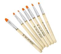 Yinhing Set de Cepillo de Arte de Uñas de 7 Piezas de Transparente, Tallado de Pintura de Dibujo de Arte de Uñas con Cabello de Cepillo de Nylon, Tubo de Aluminio de Metal para Lápiz de (GOLD)