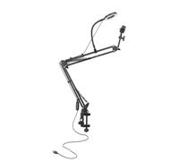 Yinhing Soporte para Teléfono Aéreo con Anillo de Luz Soporte de Luz para Selfies Ajustable con Abrazadera y para Teléfono para Maquillaje de Belleza Arte de Uñas Extensiones de