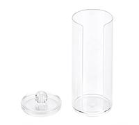 Yinhing Soporte Redondo de Almohadilla de algodón cosmético, Organizador de Maquillaje acrílico Transparente contenedor dispensador de Almohadilla de algodón de Almacenamiento cosmético Redondo