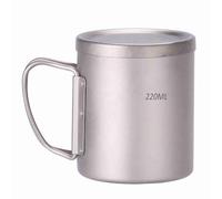 Yinhing Taza de Doble Pared de 220ml/330ml/450ml/550ml, Taza de té y café Aislada para Acampar, Senderismo, Plegable con Bolsa de Transporte (220ML)