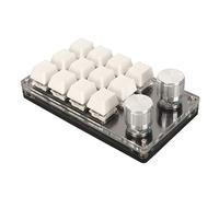 Yinhing Teclado de 12 Teclas con 2 Perillas Interruptores Azules Conexión por Cable Programable DIY Plug and Play Teclado Mecánico con una Mano Color Blanco Leche para Jugadores y Streamers (White)