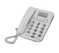 Yinhing Teléfono Fijo Teléfono Fijo con Cable KX 2035CID con Cable con Identificador de Llamadas Altavoz para el Hogar/la Oficina de 2 Líneas Blanco con Marcación Rápida