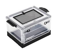 Yinhing Terrario para Mascotas con Puerta Frontal Plegable y Diseño Transpirable, Ideal para Animales Pequeños como Pollos y Hámsteres, con Poleas Prácticas, Elegante Color Azul (Black)