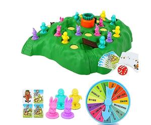 Yinhing Tortuga Conejo Trampa Juego de Mesa Competitivo Juego de Estrategia Interactivo para Niños Familia Amigos Diversión Educativa con Personajes Adorables Incluye 16 Piezas de Ajedrez Dados 48