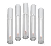 Yinhing Tubo de Rímel Vacío de 3 Ml, Cubierta de Aluminio Transparente, Botellas Vacías con Tapón de Goma para Viajar, Acampar, Juego de 5 Piezas, Aceite Esencial Portátil Ligero a