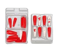 Yinhing Uñas Postizas Navideñas, 30 Piezas de Uñas Postizas a Presión con Diseño Elegante y Apariencia Vívi para Mujeres, Niñas, Fiestas, Bodas, Uso Diario (Tipo 1)