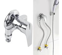 Yinhing Válvula Mezcladora de Frío y Calor para Exteriores, Válvula de Control de Mezcla de Agua Fría y Caliente con Rosca Macho G1/2 para Ducha de Baño, Construcción de Cobre, Mezcladora de Ducha