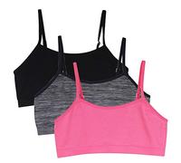 YINI - Vuelta al cole. Top sujetador ajustable con tirantes en los hombros, para niñas y chicas, 3 unidades Gris gris L