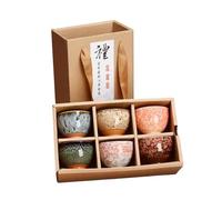 YININGDIANZI Juego de 6 vasos de cerámica para té chino Kung Fu, tazas de sake de 50 ml, tazones de té pequeños, decoración de regalo (colorido)