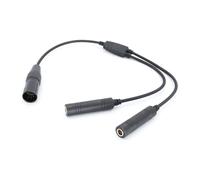 YiNiTone GA Adaptador de auriculares macho de doble enchufe a Airbus XLR macho, conectores hembra de 0.2 pulgadas y 0.25 pulgadas a XLR macho de 5 pines, compatible con Airbus y General Aviation