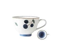 Yinj9562fg estilo moderno 350ML cerámica taza de agua retro casa café desayuno gran capacidad avena(Blue)
