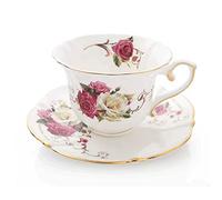 Yinj9562fg Juego de tazas de café de estilo moderno Afternoon Tea Black Cup de cerámica exquisita porcelana de hueso (rosa)
