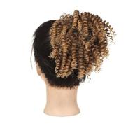 Yinj9562fg Moños Postizos Extensiones de Cabello sintético Corto Afro con Banda elástica y rizos for Cola de Caballo Moño Postizo Pelo Natural(10T27)