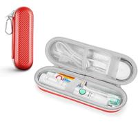 YINKE Funda de viaje para Philips Sonicare ProtectiveClean Cepillo de dientes eléctrico Oral-B Pro Smartseries/IOS 7 8 9/para 1000 1500 4100 7000 duro EVA Funda protectora Funda de almacenamiento Bolsa (Coral Rojo)