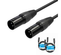 Yinker Cable XLR macho a macho, cable de micrófono de 3 pines macho a macho con cobre libre de oxígeno (3 m, paquete de 2)