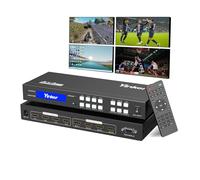 Yinker Conmutador de matriz HDMI 4K 4x4, 4K @30Hz HDMI Matrix Switcher Splitter 4 en 4 salidas con botón retroiluminado, compatible con HDCP EDID Management RS232 Control Downscale 4K y 1080P juntos