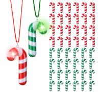 Yinkin 50 collares con luces de Navidad para adultos, collares intermitentes, collares brillantes a granel para regalos de fiesta de Navidad, rellenos de calcetines, adornos de Navidad, 2.6 inches